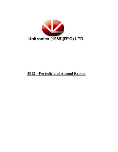 Miniature Unitronics Rapport annuel 2012