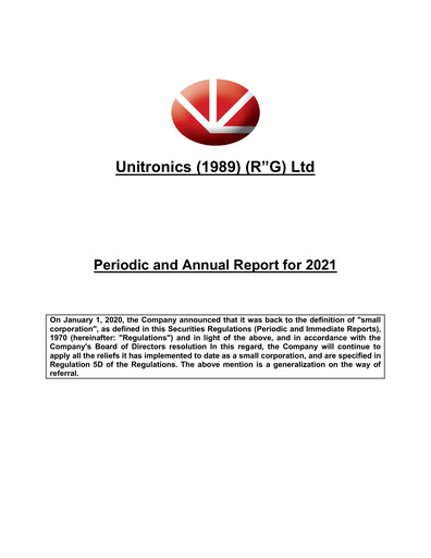 Miniature Unitronics Rapport annuel 2021