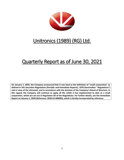 Thumbnail Unitronics Quarterly Report 2021-q2