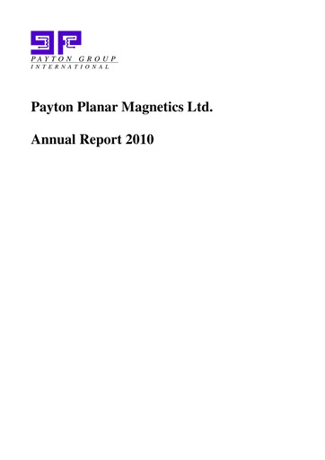 Miniature Payton Industries Rapport annuel 2010