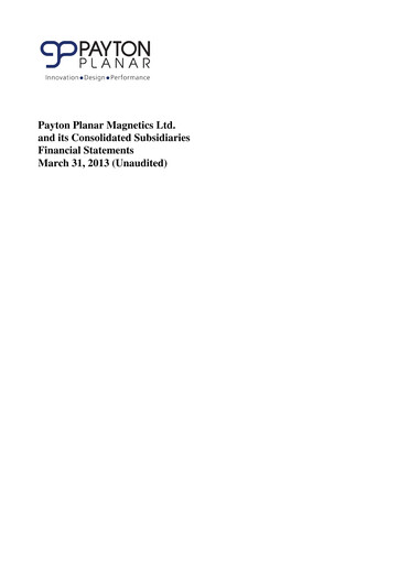 Miniature Payton Industries Bilan financier 2013-q1
