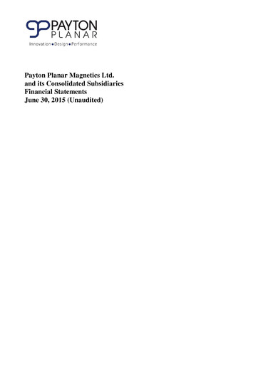 Miniature Payton Industries Bilan financier 2015-h1