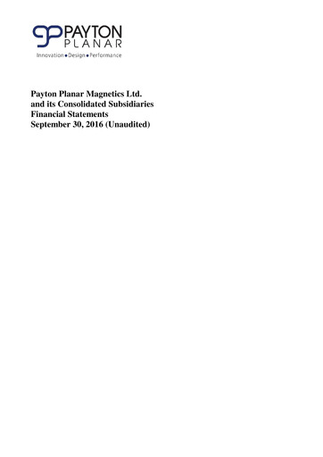 Miniature Payton Industries Bilan financier 2016-9m