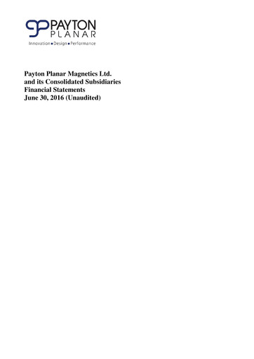 Miniature Payton Industries Bilan financier 2016-h1