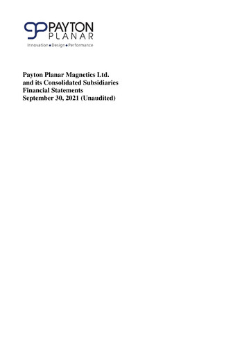 Miniature Payton Industries Bilan financier 2021-9m