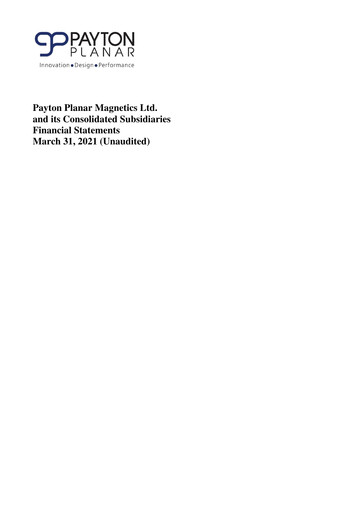 Miniature Payton Industries Bilan financier 2021-q1