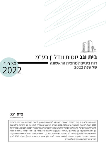 Miniature Bait Vegag Real Estate Development Rapport semestriel 2022-h1