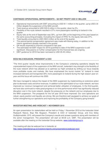 Thumbnail Icelandair Quarterly Report 2019-q3