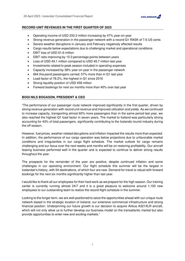 Thumbnail Icelandair Quarterly Report 2023-q1