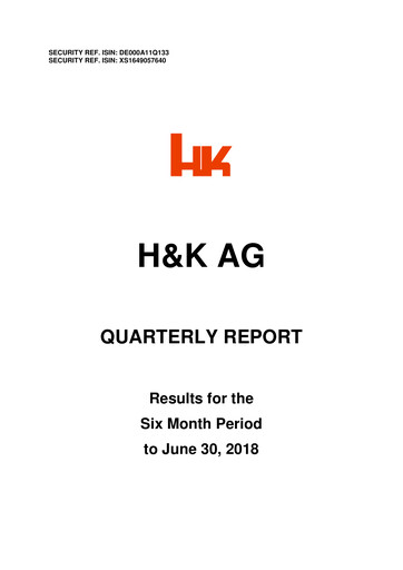 Miniature H&K AG (Heckler & Koch) Bilan financier 2018-h1