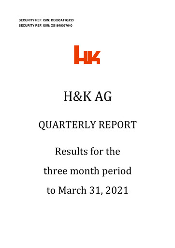 Miniature H&K AG (Heckler & Koch) Rapport trimestriel 2021-q1