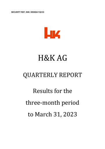 Miniature H&K AG (Heckler & Koch) Rapport trimestriel 2023-q1