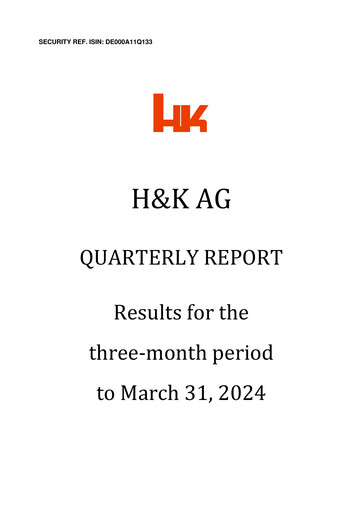 Miniature H&K AG (Heckler & Koch) Rapport trimestriel 2024-q1