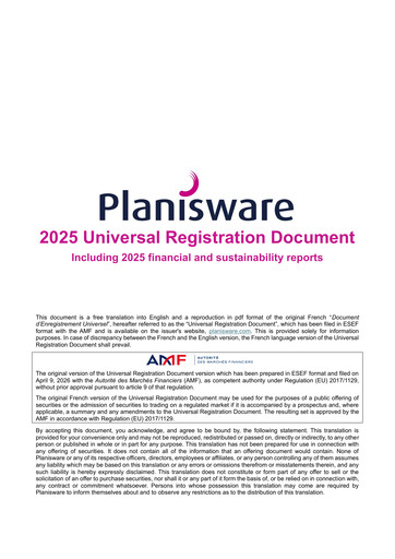 Thumbnail Planisware Universal Registration Document 2025