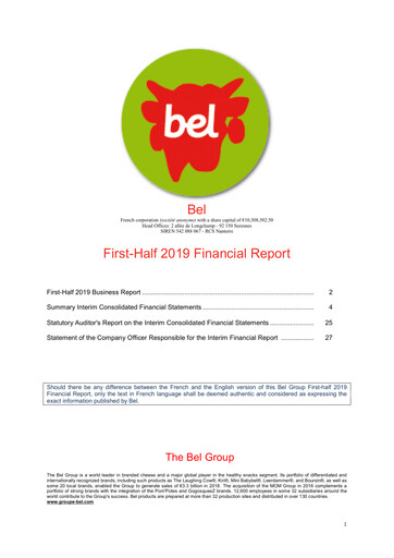 Thumbnail Unibel S.A. Half-year Report 2019-h1