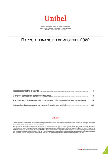 Thumbnail Unibel S.A. Half-year Report 2022-h1