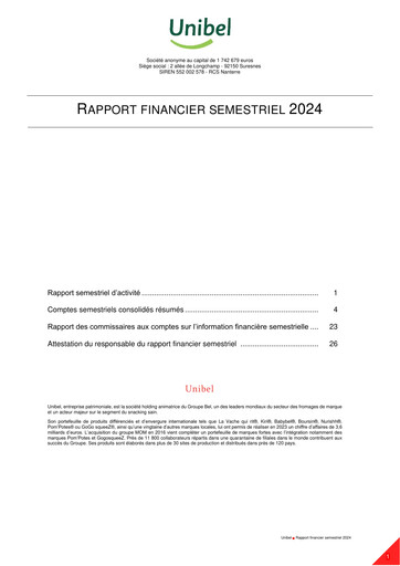 Thumbnail Unibel S.A. Half-year Report 2024-h1