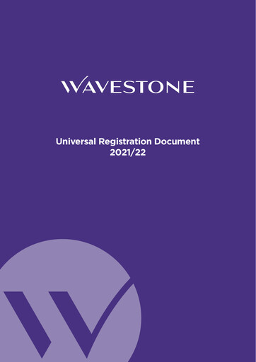 Miniature Wavestone SA Document d'enregistrement universel 2021-2022