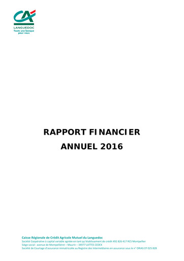 Thumbnail Caisse Régionale de Crédit Agricole Mutuel du Languedoc Annual Report 2016