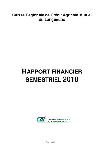 Thumbnail Caisse Régionale de Crédit Agricole Mutuel du Languedoc Half-year Report 2010-h1