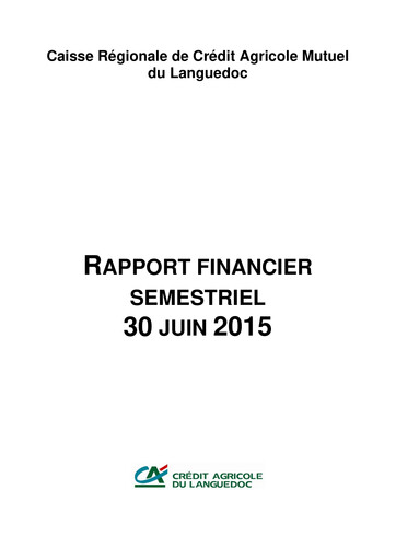 Thumbnail Caisse Régionale de Crédit Agricole Mutuel du Languedoc Half-year Report 2015-h1