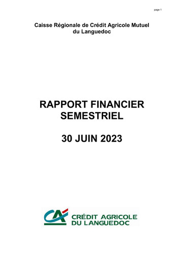 Thumbnail Caisse Régionale de Crédit Agricole Mutuel du Languedoc Half-year Report 2023-h1