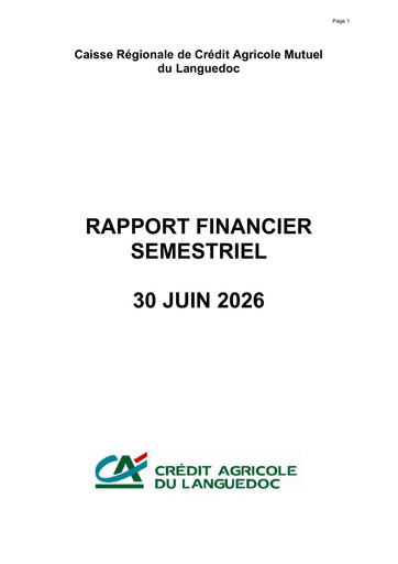 Thumbnail Caisse Régionale de Crédit Agricole Mutuel du Languedoc Half-year Report 2026-h1