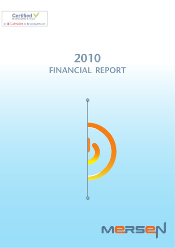 Thumbnail Mersen Financial Report 2010