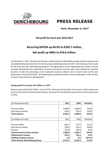 Vorschaubild Derichebourg Finanzbericht 2016-2017