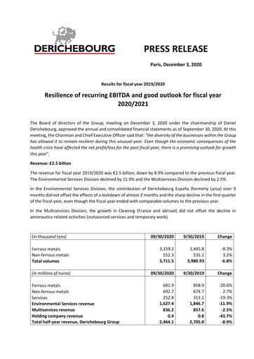 Vorschaubild Derichebourg Finanzbericht 2019-2020