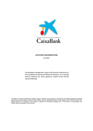 Thumbnail CaixaBank Financial Statement 2012