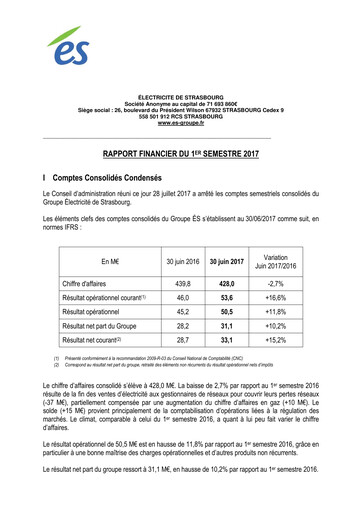 Thumbnail Électricite de Strasbourg Half-year Report 2017-h1