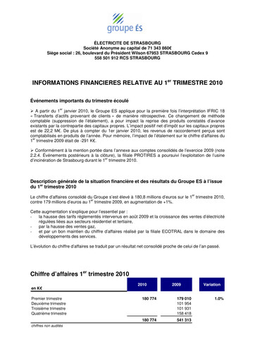 Vorschaubild Électricite de Strasbourg Quartalsbericht 2010-q1