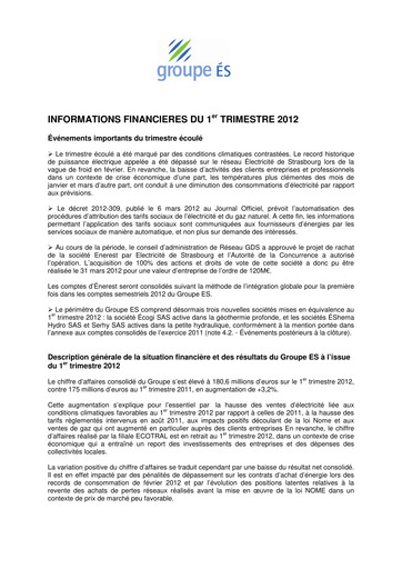 Vorschaubild Électricite de Strasbourg Quartalsbericht 2012-q1