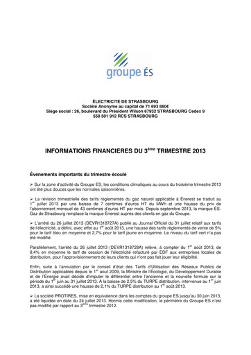 Vorschaubild Électricite de Strasbourg Quartalsbericht 2013-q3