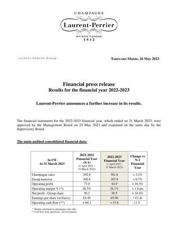 Miniature Laurent-Perrier Rapport financier 2022-2023