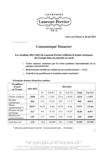 Miniature Laurent-Perrier Rapport financier 2012-2013