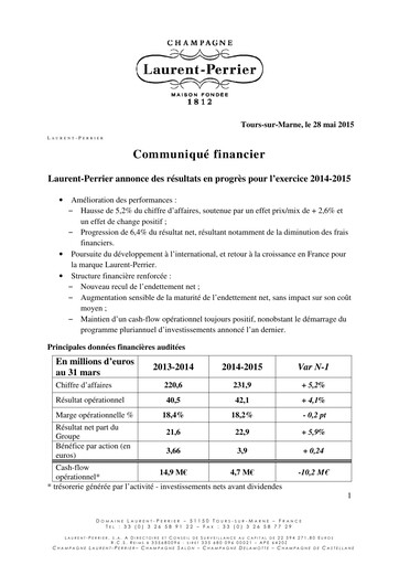 Miniature Laurent-Perrier Rapport financier 2014-2015