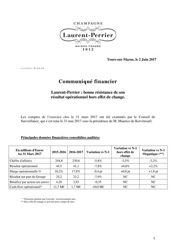 Miniature Laurent-Perrier Rapport financier 2016-2017