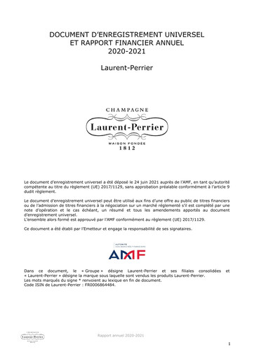 Vorschaubild Laurent-Perrier Universelles Registrierungsdokument 2020-2021