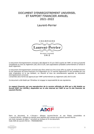 Vorschaubild Laurent-Perrier Universelles Registrierungsdokument 2021-2022