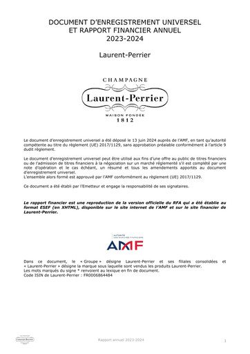 Vorschaubild Laurent-Perrier Universelles Registrierungsdokument 2023-2024