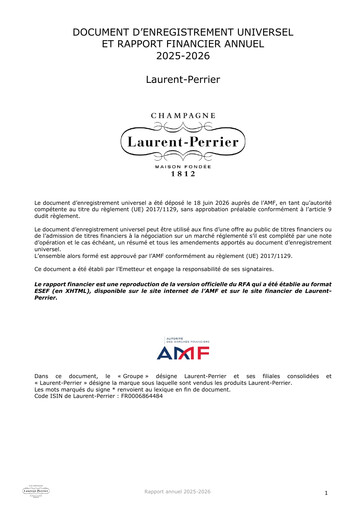 Vorschaubild Laurent-Perrier Universelles Registrierungsdokument 2025-2026