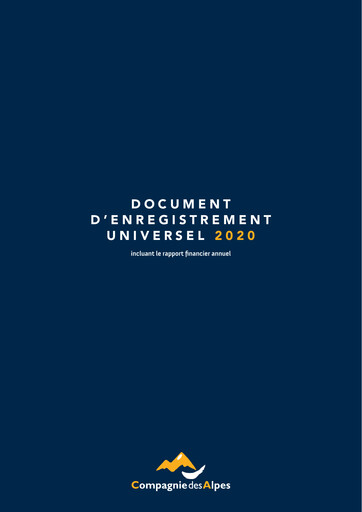 Thumbnail Compagnie des Alpes Universal Registration Document 2020