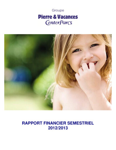 Miniature Pierre et Vacances Rapport semestriel 2012-2013-h1