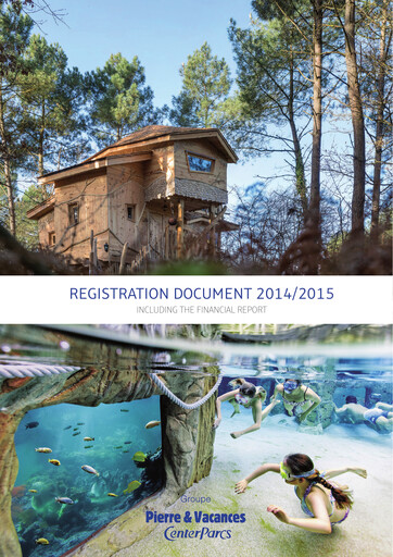 Miniature Pierre et Vacances Document d'enregistrement universel fy2015