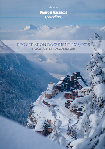 Miniature Pierre et Vacances Document d'enregistrement universel fy2016