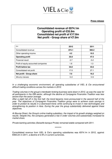 Vorschaubild VIEL & Cie Finanzbericht 2012