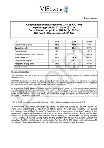 Vorschaubild VIEL & Cie Finanzbericht 2014