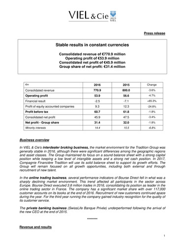 Vorschaubild VIEL & Cie Finanzbericht 2016